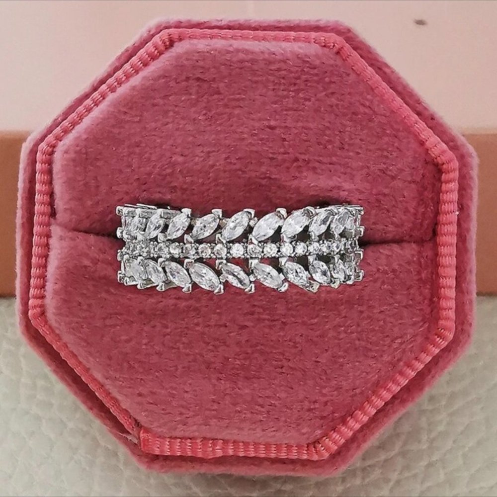 ETERNITY BAND DIAMOND CUT S925 STERLING SILVER RING, BEAUTIFUL RING, SHINY RING - Picture 3 of 5